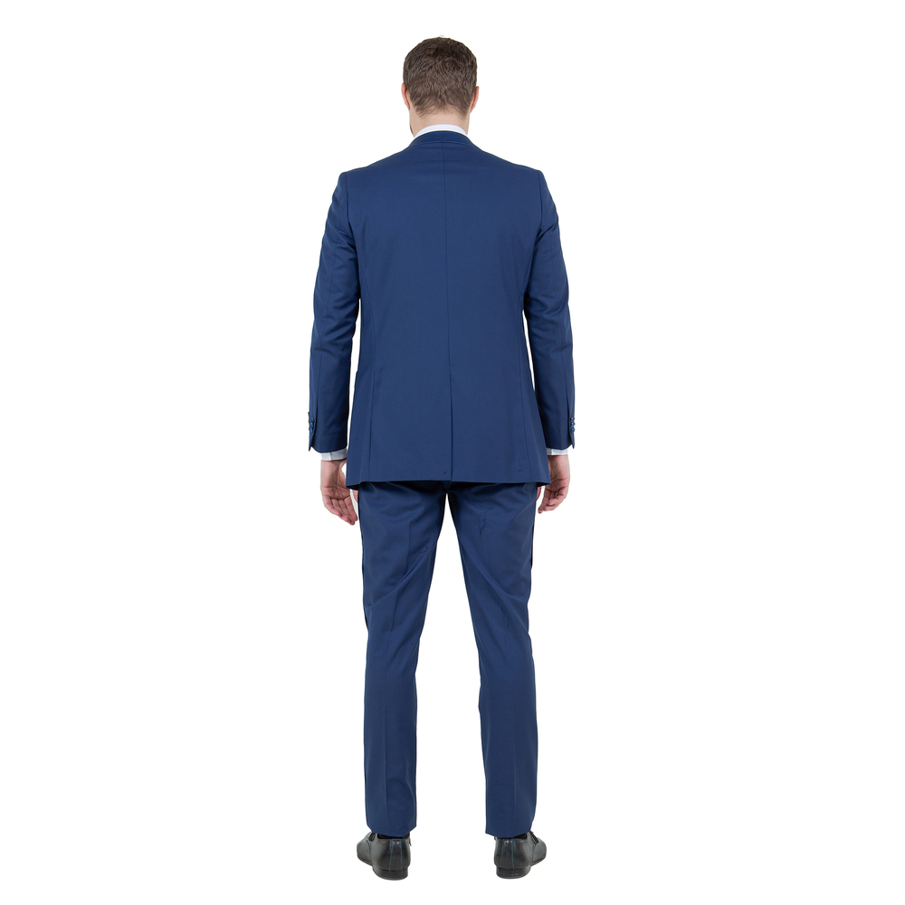 Slim Fit 2pc Tuxedo w/ Satin Peak Lapel by Bryan Michaels, Cobalt - Picture 4 of 4